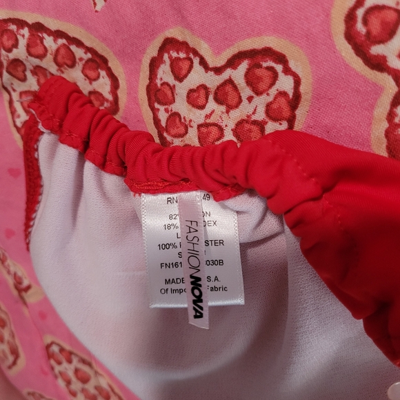 Fashion Nova Red Bikini Clear Strapped Two-Piece Women's Size S Small - Picture 4 of 7